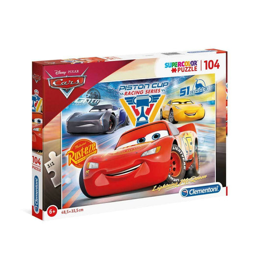 Clementoni 27072 Supercolor Cars puzzle with Piston Cup legends for bright, engaging play