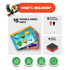 Clever Fox Play mats foods scene, builds number and letter familiarity during tasks