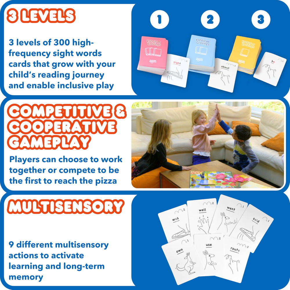 Clever Noodle Kangaroo Cravings family game night supports cooperative or friendly competition.