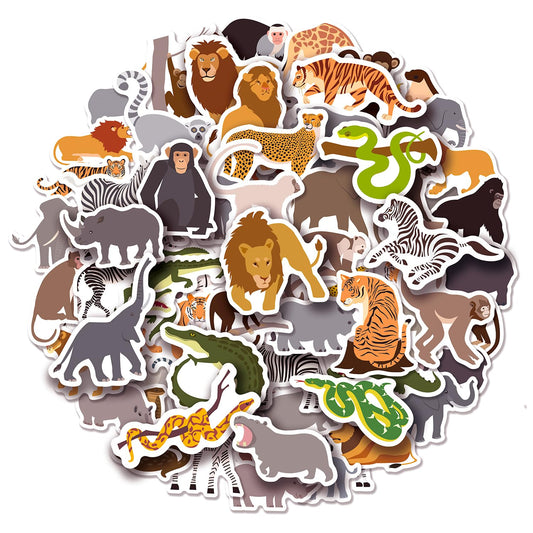Cleverplay 100-pack jungle safari stickers decorate a notebook with wildlife color