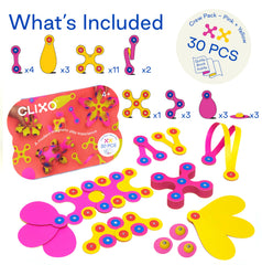 Clixo Crew assembly ideas guide shows quick-start designs for beginners.