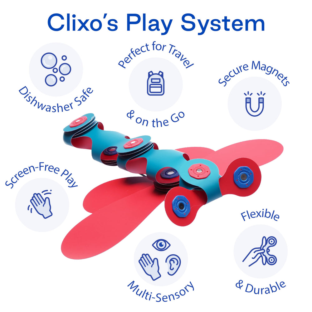 Clixo Itsy durable toy with safety certifications for worry-free fun.