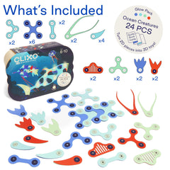 Clixo Ocean Creatures Pack flexible magnetic parts empower hands-on building adventures