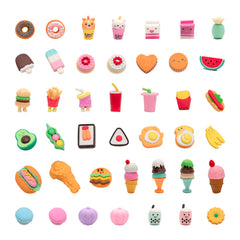 Clock King 3D food erasers assortment for engaging learning and rewards.