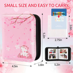 CLOKORIA Sakura Cat card binder 3-ring design enables easy page changes