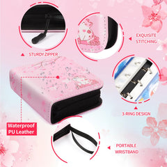 CLOKORIA Sakura Cat card binder internal pocket keeps cards organized on the go