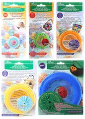 Clover Needlecraft bundle of five quick yo-yo makers for fast fabric embellishments.