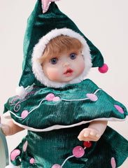 Cloveray 18-inch reborn doll with curly hair for imaginative play.