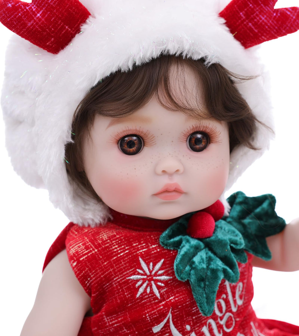 Cloveray doll features brown acrylic eyes to engage little imaginations.