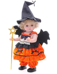 Lifelike vinyl skin with soft blush for a convincing toddler look.