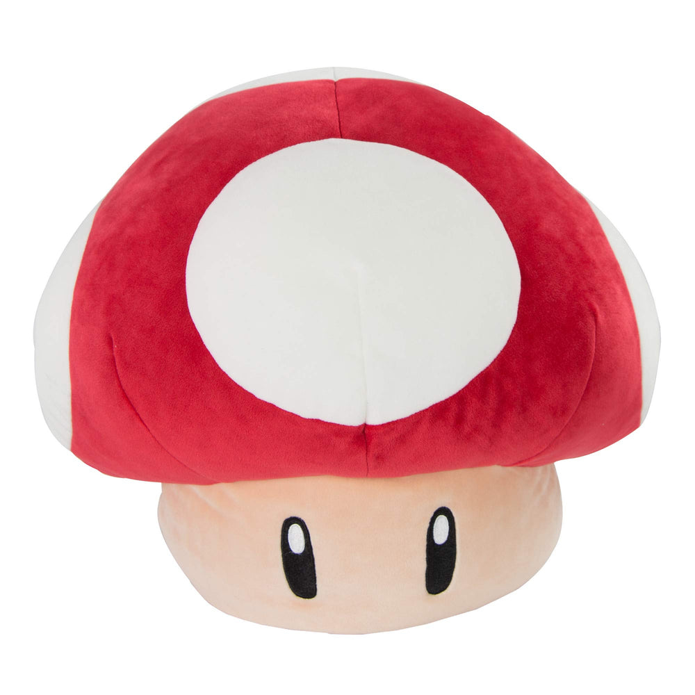 Club Mocchi Mocchi Mario Kart red mushroom plush 15-inch, a cute gaming room accent.