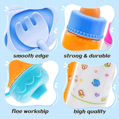 Cmaqpw bowls and spoons for lifelike mealtime play.