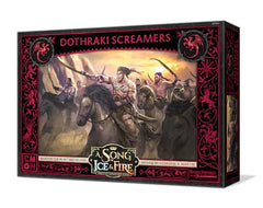 Close-up of CMON Dothraki Screamers miniatures showing dynamic mounted poses
