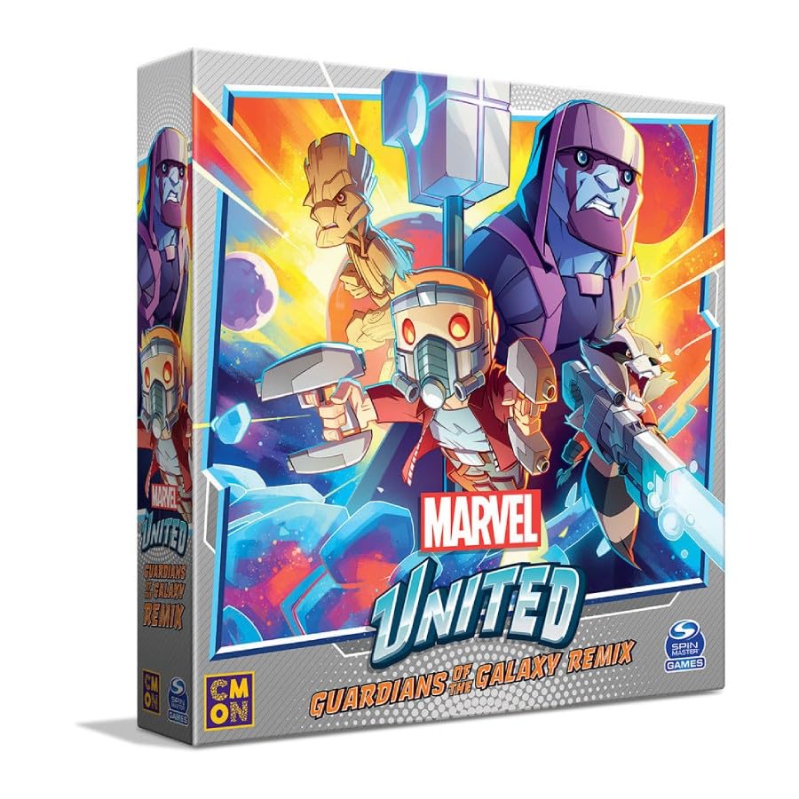 CMON Marvel United Guardians Remix miniatures showcase Star-Lord, Rocket, Groot for immersive team battles