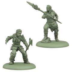 CMON spearwives figures ready for assembly, ideal for hobbyists building a Free Folk army.