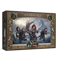 CMON spearwives unit box front view with ready-to-pose minis for strategic tabletop battles.