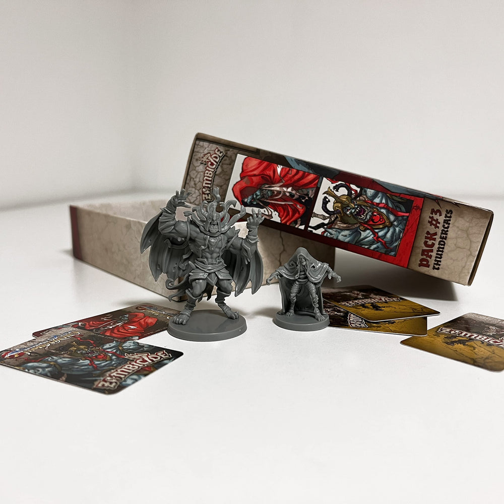 CMON Zombicide Thundercats Mumm-Ra Abomination on the battlefield, dramatic clash for survival.