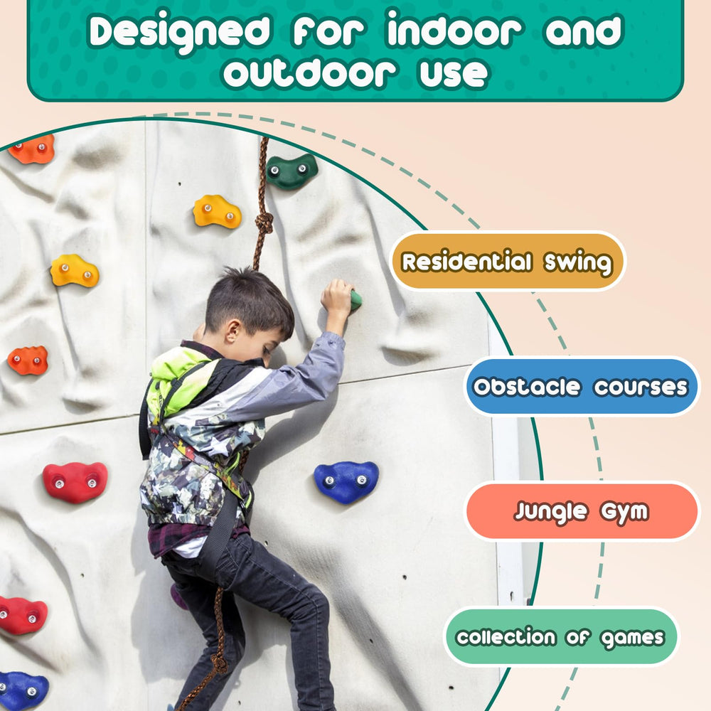 CMOOD rock holds in varied shapes to create exciting routes.