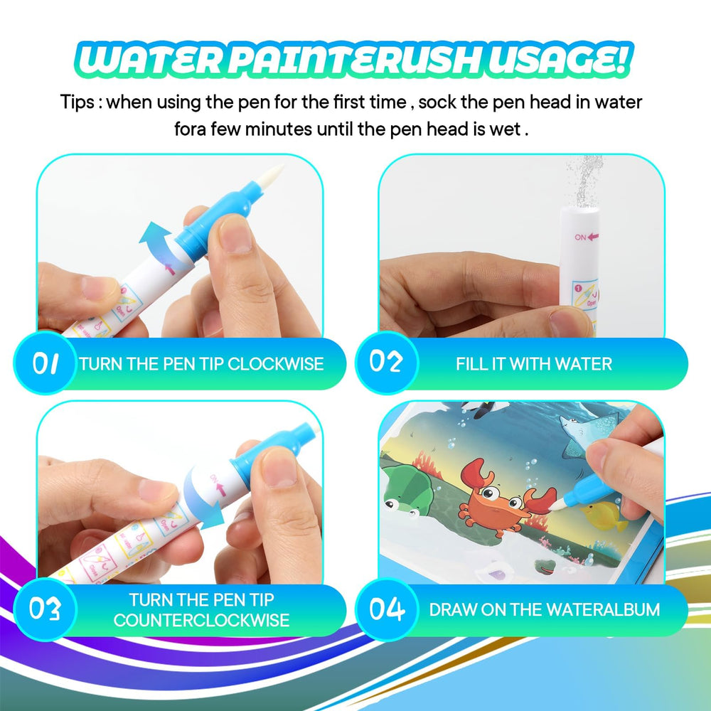 CMTOOP travel-friendly water coloring kit supports quiet, mess-free learning.