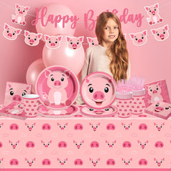 CMUSKO Pig tablecloth creates a clean surface with themed charm