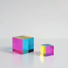 CMY Cubes Original 50mm optical cube supports STEAM learning through visual color shifts