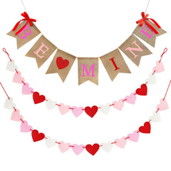 CNVOILA Be Mine burlap banner over mantel adds rustic Valentine charm