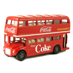 Coca-Cola Routemaster 1/64 front view with iconic red livery for display.