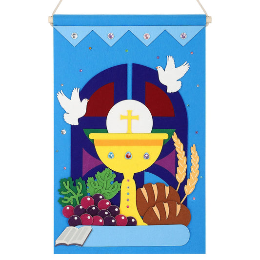 COCHIE first communion banner kit with wood stick for easy display
