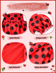Cocojeci Ladybug headband with coordinating accents for the outfit.