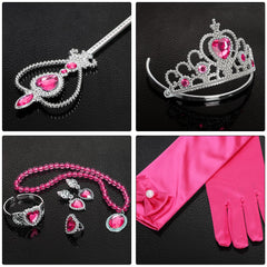 Cocojeci princess necklace in rose with lightweight elastic fit for easy wear.