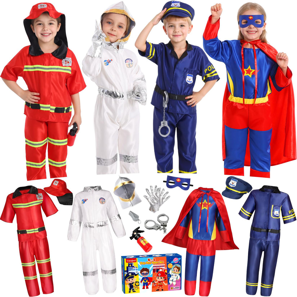 Cocojeci police costume top, pants and hat for imaginative play