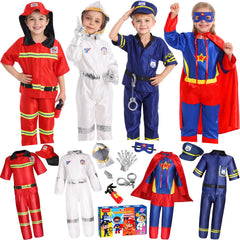 Cocojeci police costume top, pants and hat for imaginative play