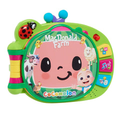 CoComelon Learning Book front view with bright colors and large buttons for toddler learning.