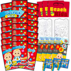 CoComelon mini favors packaging highlights vibrant branding for easy gift bag presentation.