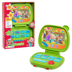 CoComelon Sing and Learn Laptop with foldable design supports imaginative pretend typing.