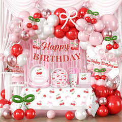 Cocomigo cherry birthday banner for a vibrant decor focal point