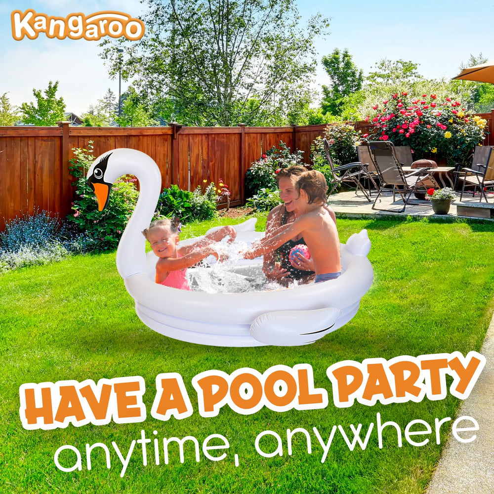 Coconut Float White Swan inflatable pool durable 0.32mm PVC for summer use
