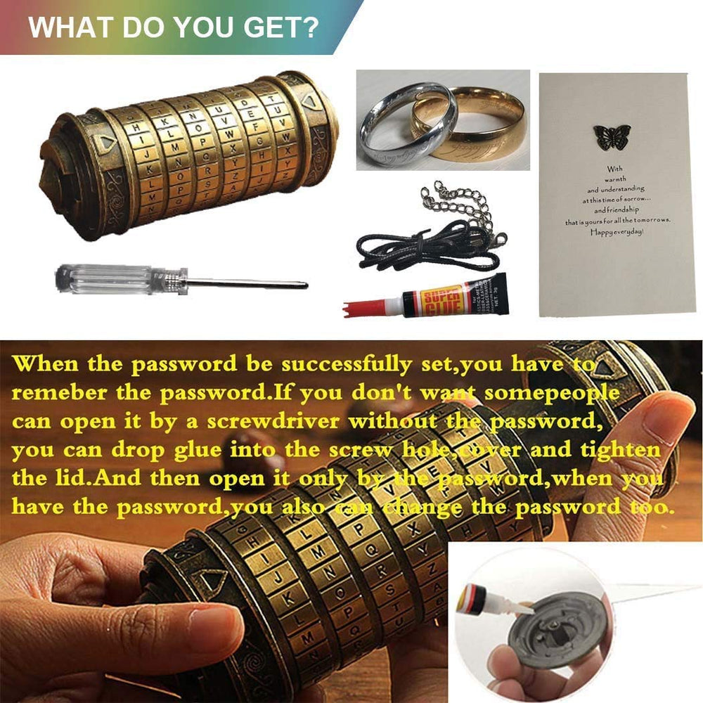 included tools and instructions for setting the Cryptex password