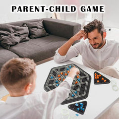 COHHFWPD Chain Triangle Chess Game setup shows simple, age-friendly assembly.