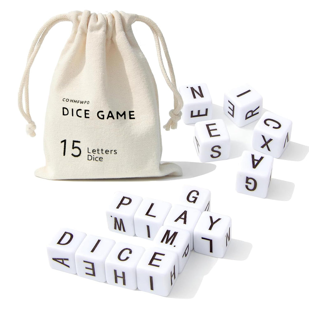 COHHFWPD crossword-dice close-up for quick family word play.