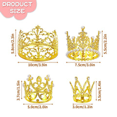 COIDEA gold crown topper for bouquets elevates flower arrangements with crystal shine