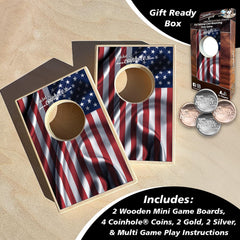 Coinhole tabletop cornhole board ready for social matches anywhere.