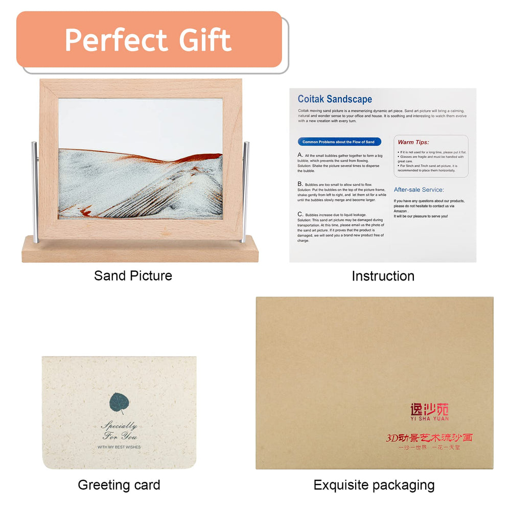 Coitak Moving Sand Art gift-ready piece great for desks and celebrations