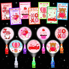 COKOKA Valentines finger lights on cards set for easy classroom gifts