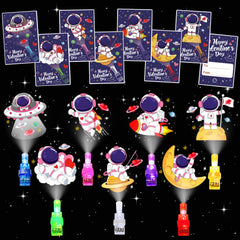 COKOKA Valentine space cards with finger lights for classroom exchanges