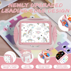Cokzer double-sided drawing board for dual art surfaces and learning play.