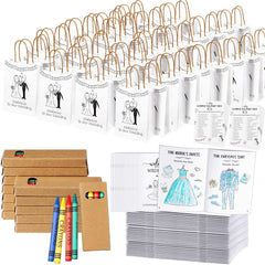 Colarr wedding coloring books for kids provide quiet entertainment during the reception.