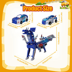 Collision Transforming Dinosaur Car Toy – blue dino winged figure showcases 2-in-1 play appeal.