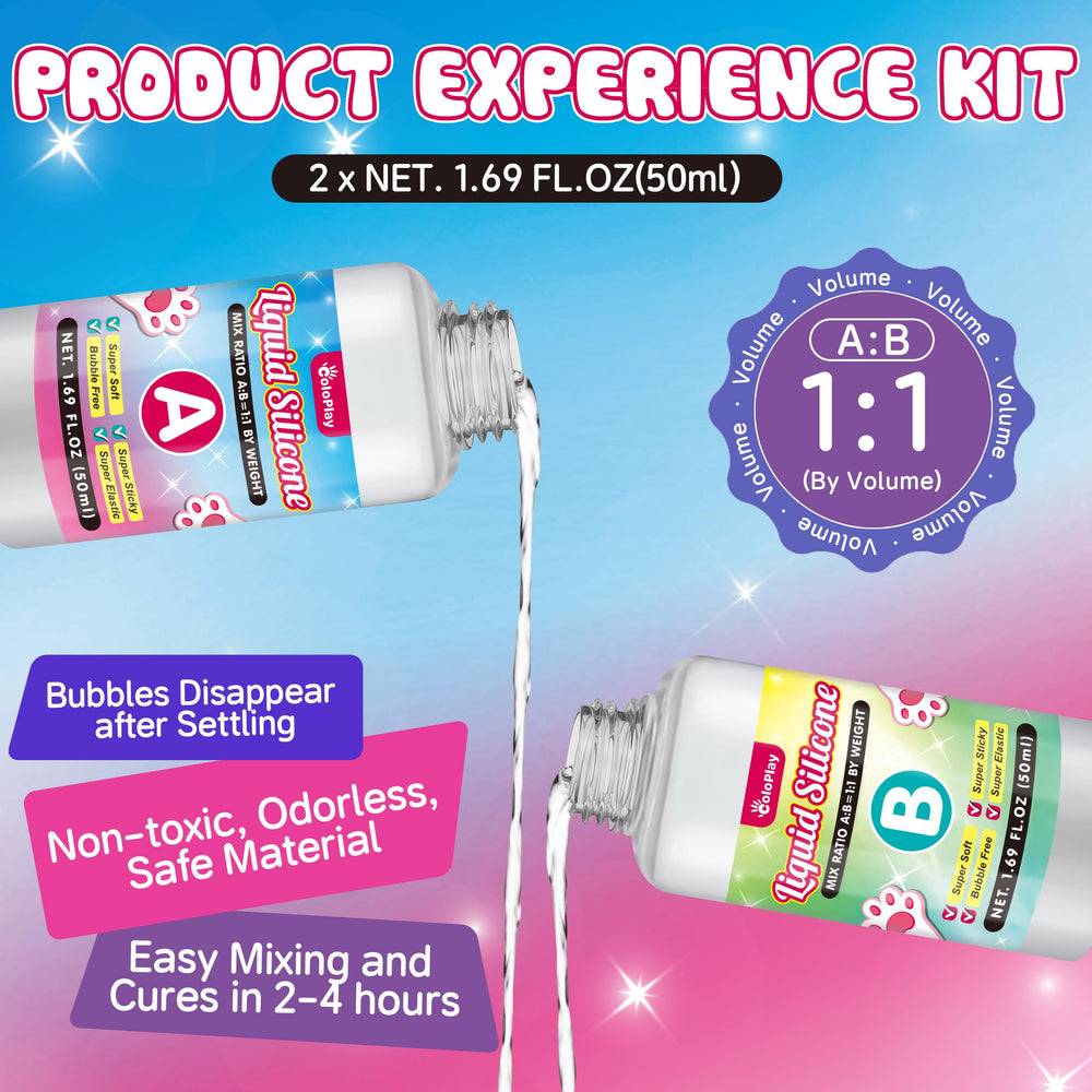 ColoPlay kit includes mixing cups and gloves for clean crafting