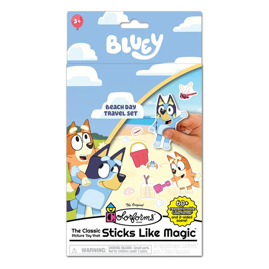 Colorforms Travel Set with Bluey scenes for imaginative storytelling on the go.
